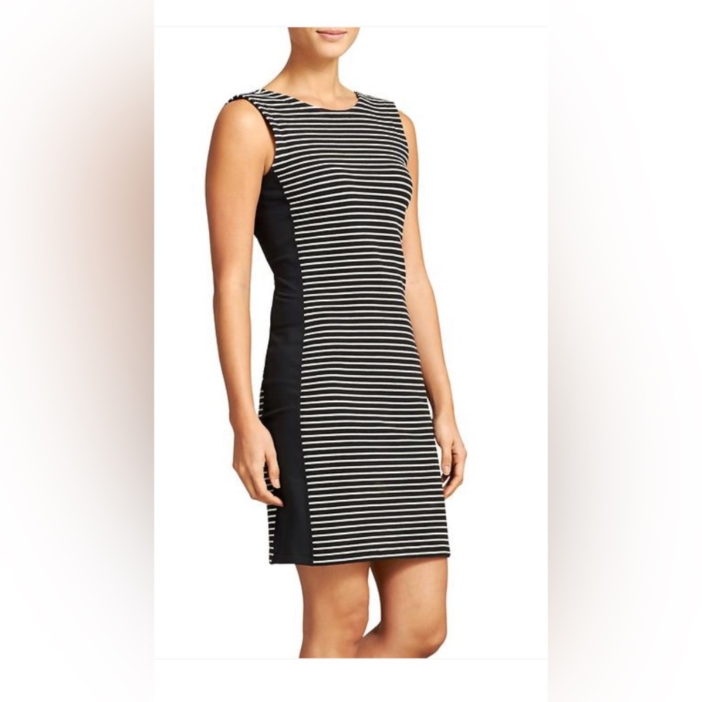 Athleta Mala Black/White Scoop Back Sleeveless Tank Dress. NWT
